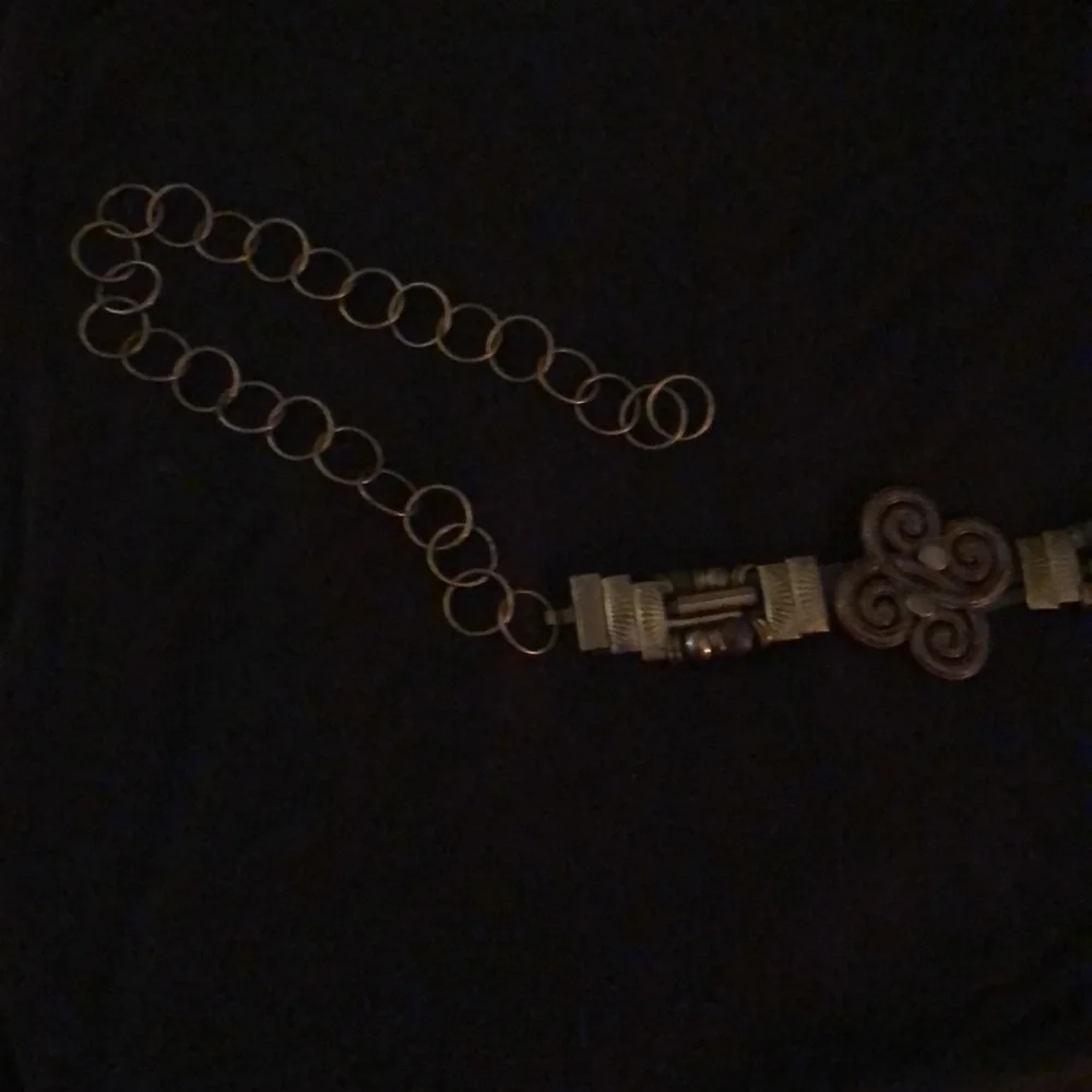 Leather and metal belt size medium